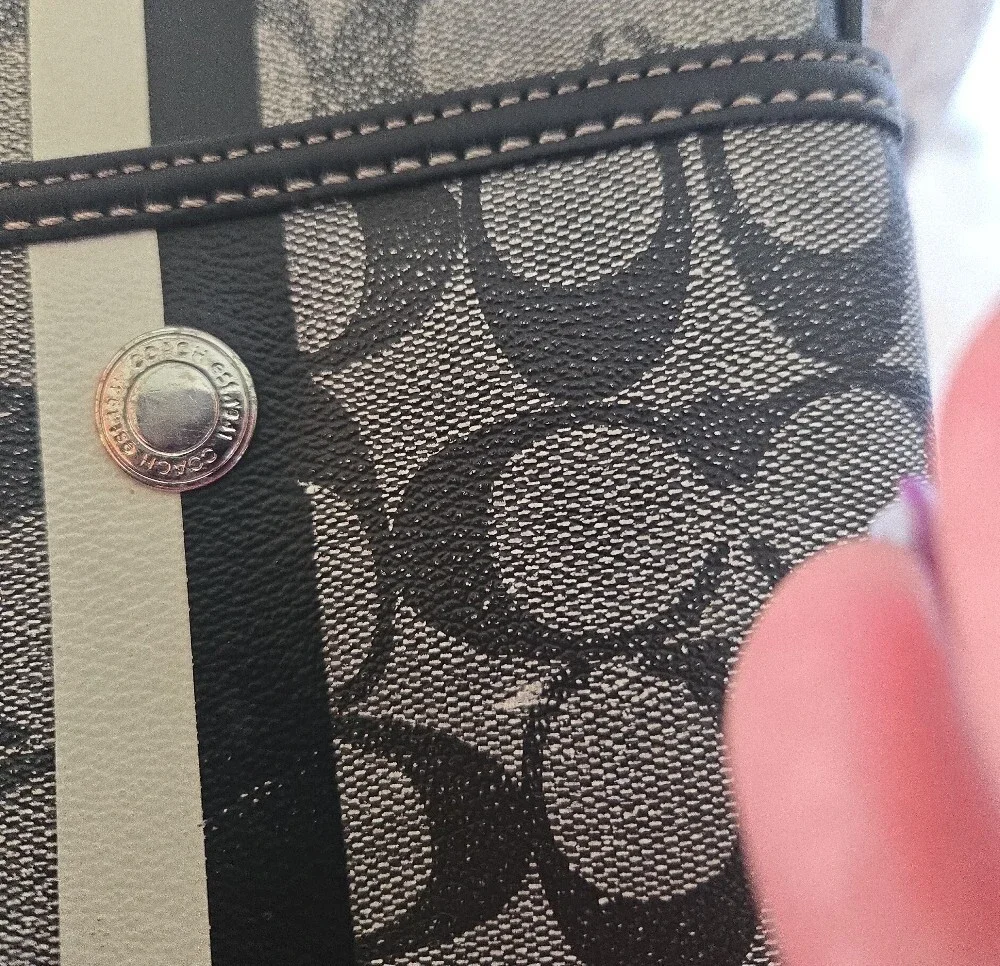 Coach Gray Signature Crossbody with Center Stripe